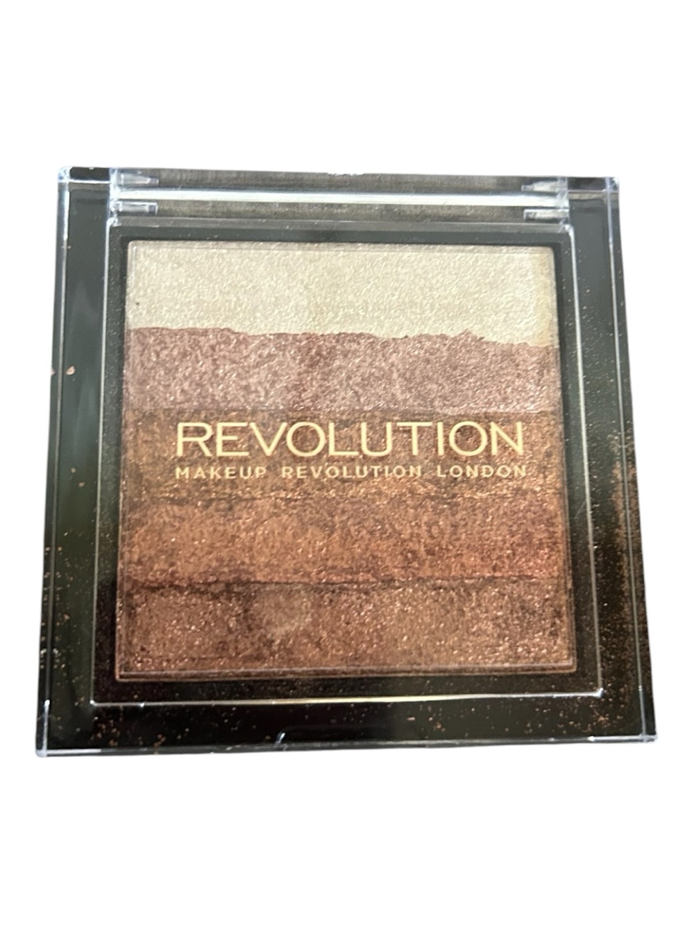 4/$20 Revolution Shimmer Highlight Quad - Champagne, Bronze & Warm Brown Stripes